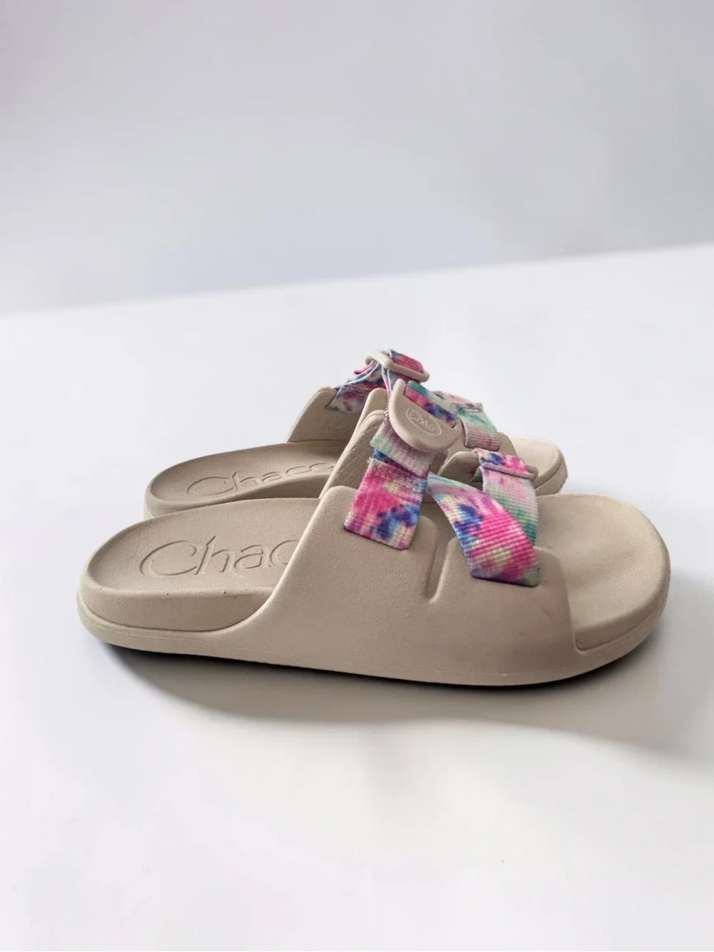 Chaco Chillos Kids Size 2 Light Tie Dye Adjustable Recovery Slide Sandals